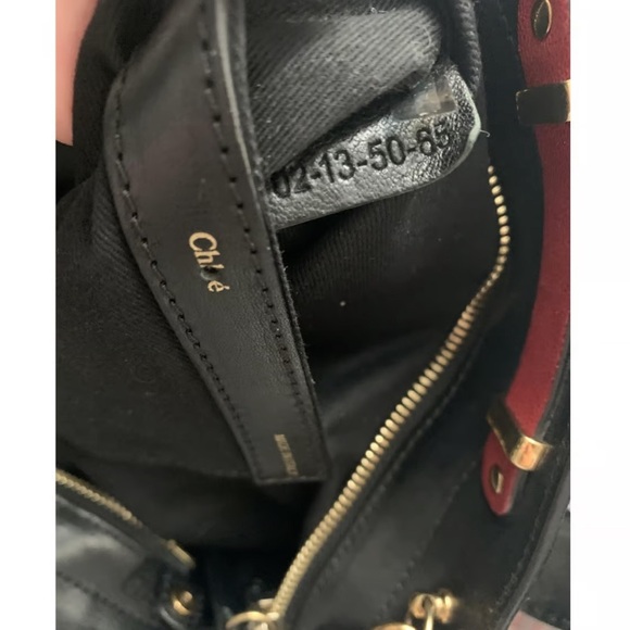 Chloe authentic Black and dark red “Alice” model bag in perfect condition - Picture 5 of 8
